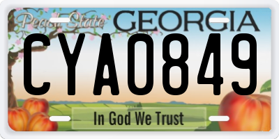 GA license plate CYA0849
