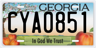 GA license plate CYA0851