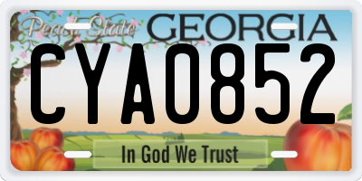 GA license plate CYA0852