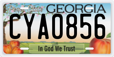 GA license plate CYA0856