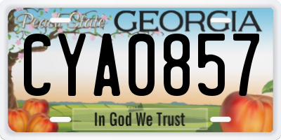 GA license plate CYA0857