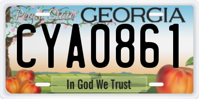 GA license plate CYA0861