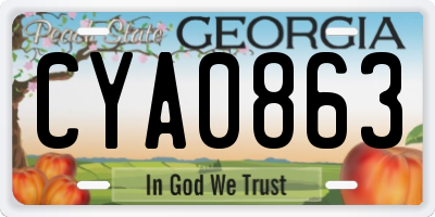 GA license plate CYA0863