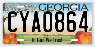 GA license plate CYA0864