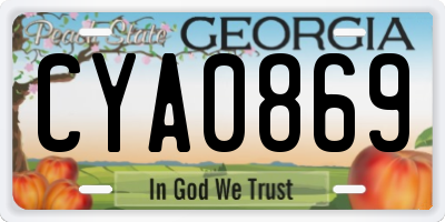 GA license plate CYA0869