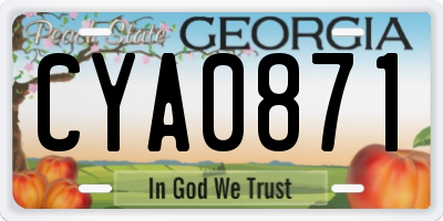 GA license plate CYA0871