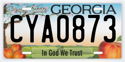 GA license plate CYA0873