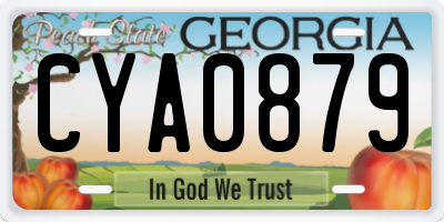 GA license plate CYA0879
