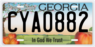 GA license plate CYA0882