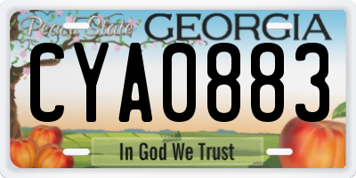 GA license plate CYA0883