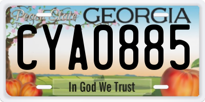 GA license plate CYA0885
