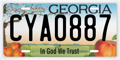 GA license plate CYA0887