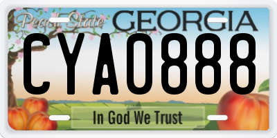 GA license plate CYA0888