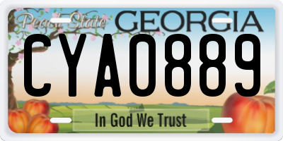 GA license plate CYA0889