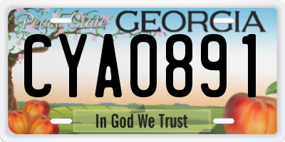 GA license plate CYA0891