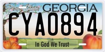 GA license plate CYA0894