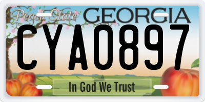 GA license plate CYA0897