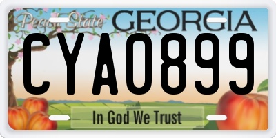 GA license plate CYA0899