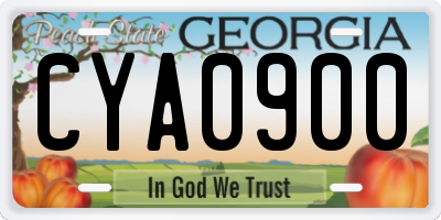 GA license plate CYA0900