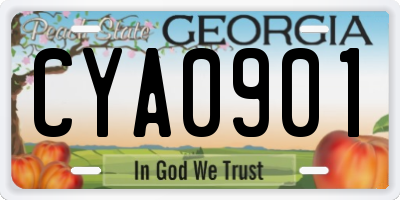 GA license plate CYA0901