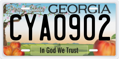 GA license plate CYA0902