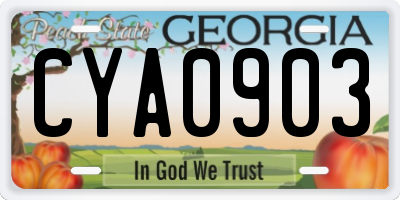GA license plate CYA0903