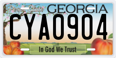 GA license plate CYA0904
