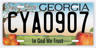 GA license plate CYA0907
