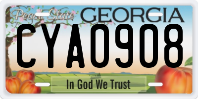 GA license plate CYA0908