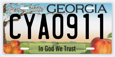 GA license plate CYA0911