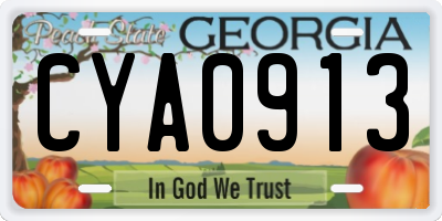 GA license plate CYA0913