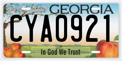 GA license plate CYA0921