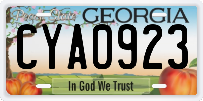 GA license plate CYA0923