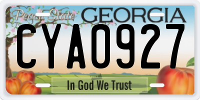 GA license plate CYA0927