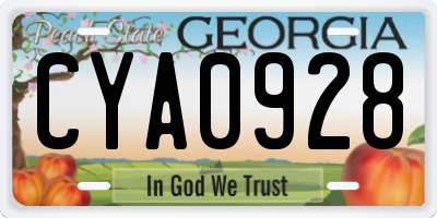 GA license plate CYA0928