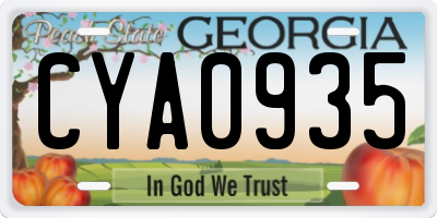 GA license plate CYA0935