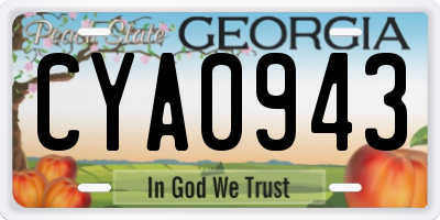 GA license plate CYA0943