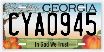 GA license plate CYA0945