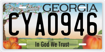 GA license plate CYA0946