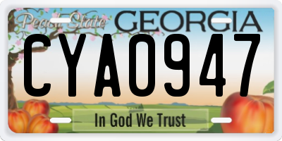 GA license plate CYA0947