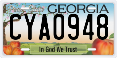 GA license plate CYA0948