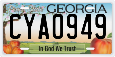 GA license plate CYA0949