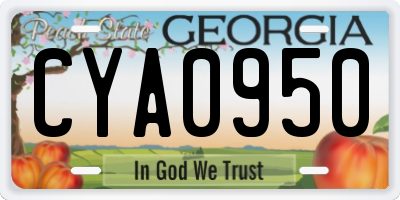 GA license plate CYA0950