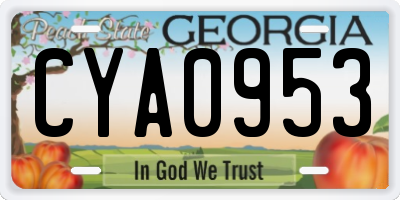 GA license plate CYA0953