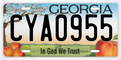 GA license plate CYA0955