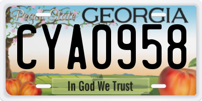 GA license plate CYA0958