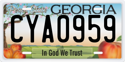 GA license plate CYA0959