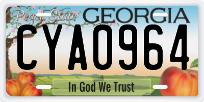 GA license plate CYA0964