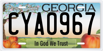 GA license plate CYA0967