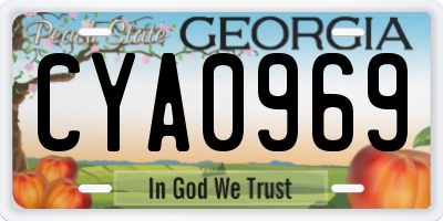 GA license plate CYA0969